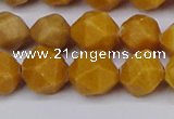 CNG6115 15.5 inches 8mm faceted nuggets yellow jade beads