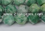 CNG6116 15.5 inches 8mm faceted nuggets Qinghai jade beads