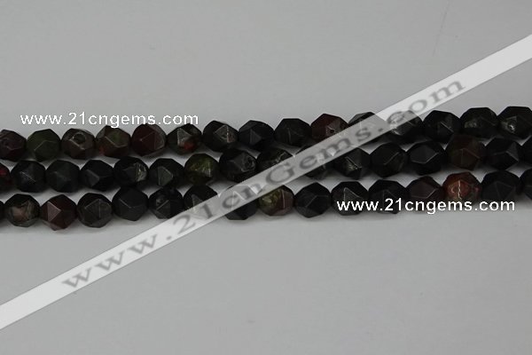 CNG6118 15.5 inches 8mm faceted nuggets plum blossom jade beads