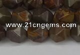 CNG6124 15.5 inches 8mm faceted nuggets coffee jasper beads