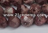 CNG6125 15.5 inches 8mm faceted nuggets red artistic jasper beads