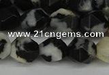 CNG6128 15.5 inches 8mm faceted nuggets black & white jasper beads