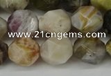 CNG6152 15.5 inches 10mm faceted nuggets silver needle agate beads