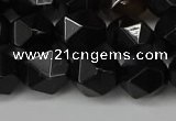 CNG6160 15.5 inches 10mm faceted nuggets black agate beads