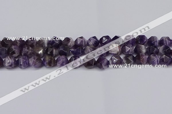 CNG6165 15.5 inches 10mm faceted nuggets dogtooth amethyst beads