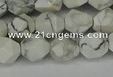 CNG6173 15.5 inches 10mm faceted nuggets white howlite beads