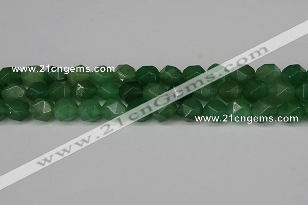 CNG6176 15.5 inches 10mm faceted nuggets green aventurine beads