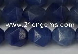 CNG6177 15.5 inches 10mm faceted nuggets blue aventurine beads