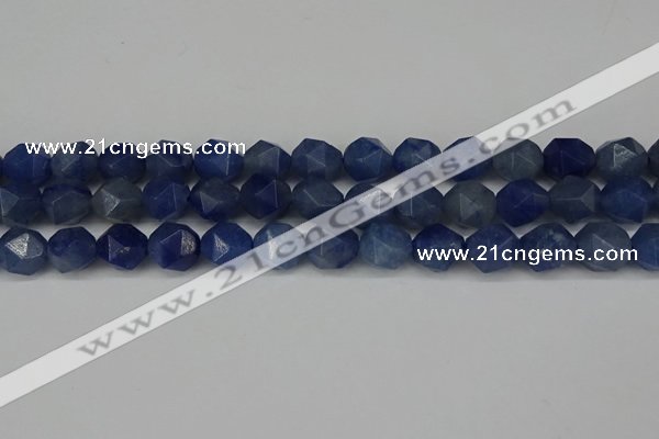 CNG6177 15.5 inches 10mm faceted nuggets blue aventurine beads