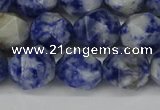 CNG6178 15.5 inches 10mm faceted nuggets blue spot stone beads