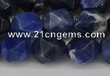 CNG6179 15.5 inches 10mm faceted nuggets sodalite gemstone beads