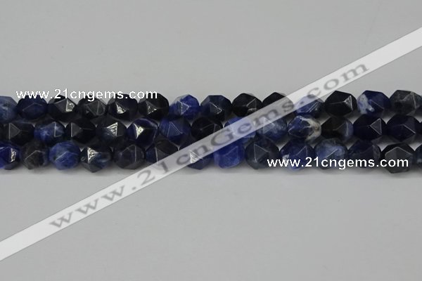 CNG6179 15.5 inches 10mm faceted nuggets sodalite gemstone beads