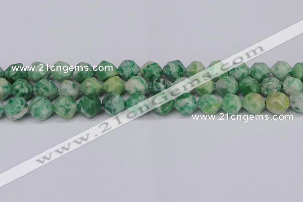 CNG6192 15.5 inches 10mm faceted nuggets Qinghai jade beads