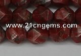 CNG6198 15.5 inches 10mm faceted nuggets brecciated jasper beads