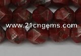 CNG6198 15.5 inches 10mm faceted nuggets brecciated jasper beads