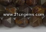 CNG6199 15.5 inches 10mm faceted nuggets coffee jasper beads