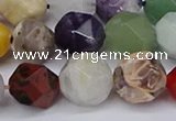 CNG6204 15.5 inches 10mm faceted nuggets mixed gemstone beads