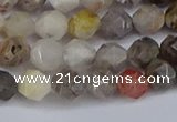 CNG6221 15.5 inches 6mm faceted nuggets silver needle agate beads