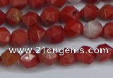 CNG6241 15.5 inches 6mm faceted nuggets red jasper beads