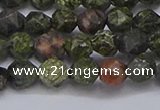 CNG6243 15.5 inches 6mm faceted nuggets green lace stone beads