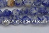 CNG6250 15.5 inches 6mm faceted nuggets blue spot stone beads