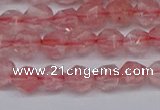 CNG6260 15.5 inches 6mm faceted nuggets cherry quartz beads