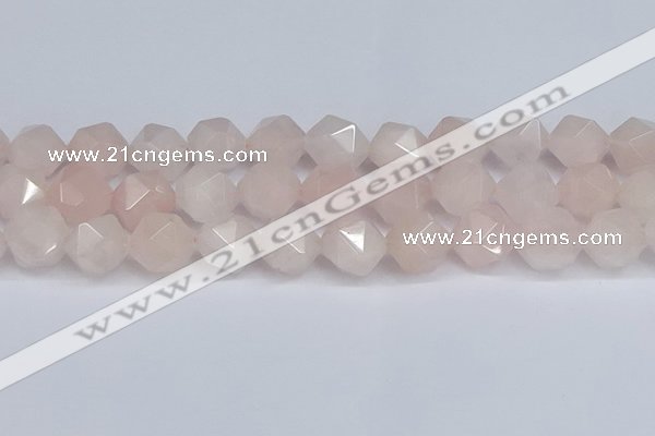 CNG6280 15.5 inches 14mm faceted nuggets rose quartz beads