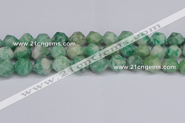 CNG6293 15.5 inches 14mm faceted nuggets Qinghai jade beads