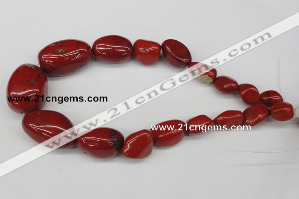 CNG63 15.5 inches 10*15mm - 25*40mm nuggets red jasper beads