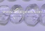 CNG6300 13*18mm - 15*20mm faceted freeform white crystal beads