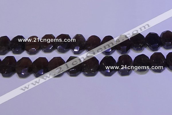 CNG6308 15.5 inches 13*18mm - 15*20mm faceted freeform smoky quartz beads