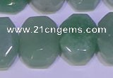 CNG6310 13*18mm - 15*20mm faceted freeform green aventurine beads