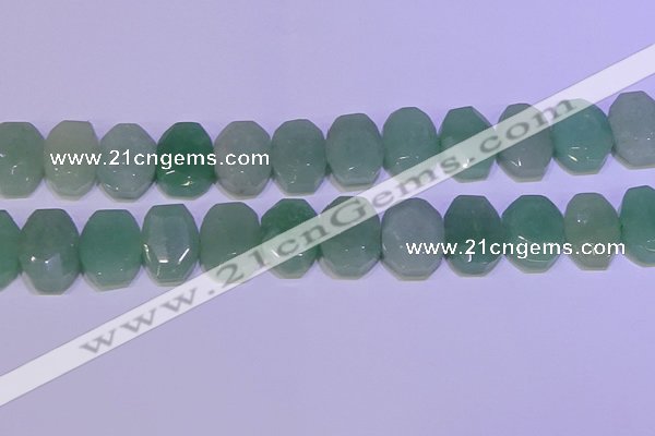 CNG6310 13*18mm - 15*20mm faceted freeform green aventurine beads