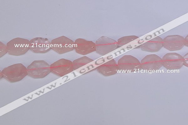 CNG6325 15.5 inches 14*18mm - 16*22mm freeform rose quartz beads