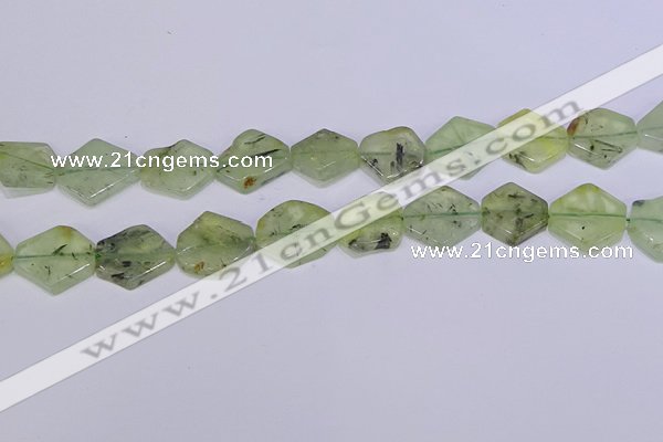 CNG6330 14*18mm - 16*22mm freeform green rutilated quartz beads