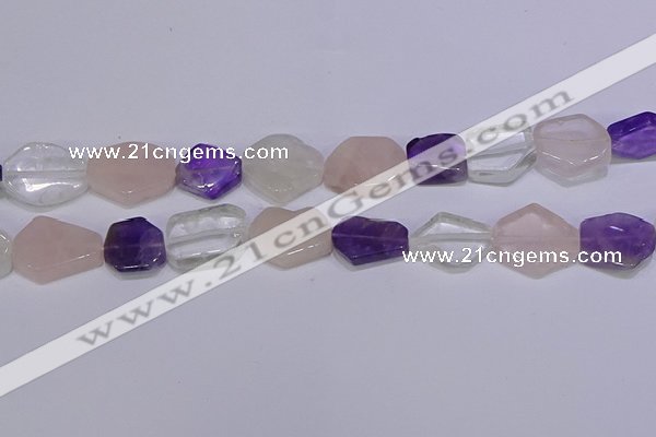 CNG6336 15.5 inches 14*18mm - 16*22mm freeform mixed quartz beads