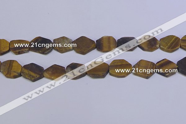 CNG6370 15.5 inches 14*18mm - 16*22mm freeform matte yellow tiger eye beads