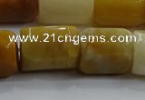 CNG6416 15.5 inches 15*20mm faceted nuggets yellow jade beads