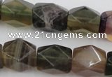 CNG650 15.5 inches 13*18mm faceted nuggets rainbow fluorite beads