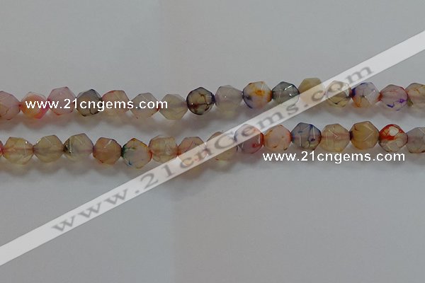 CNG6502 15.5 inches 10mm faceted nuggets agate beads wholesale