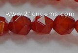 CNG6506 15.5 inches 10mm faceted nuggets red agate beads