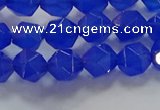 CNG6508 15.5 inches 6mm faceted nuggets blue agate beads