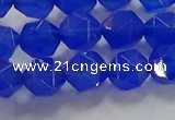 CNG6509 15.5 inches 8mm faceted nuggets blue agate beads