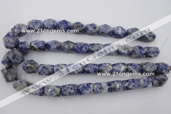 CNG651 15.5 inches 13*18mm faceted nuggets blue spot gemstone beads