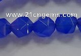 CNG6510 15.5 inches 10mm faceted nuggets blue agate beads