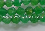 CNG6512 15.5 inches 6mm faceted nuggets green agate beads