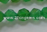 CNG6514 15.5 inches 10mm faceted nuggets green agate beads