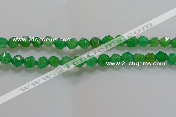 CNG6514 15.5 inches 10mm faceted nuggets green agate beads