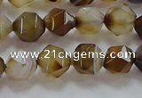 CNG6517 15.5 inches 8mm faceted nuggets line agate beads