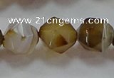 CNG6519 15.5 inches 12mm faceted nuggets line agate beads